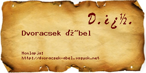 Dvoracsek Ábel névjegykártya