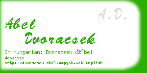 abel dvoracsek business card